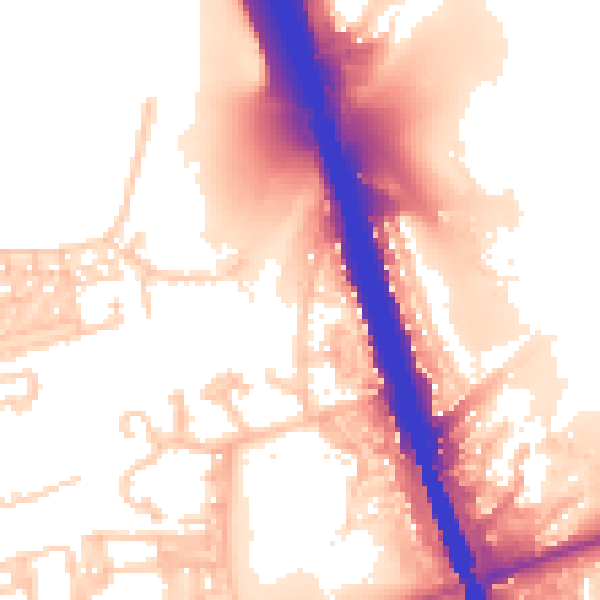 Daytime road noise heatmap for BL9 6JF