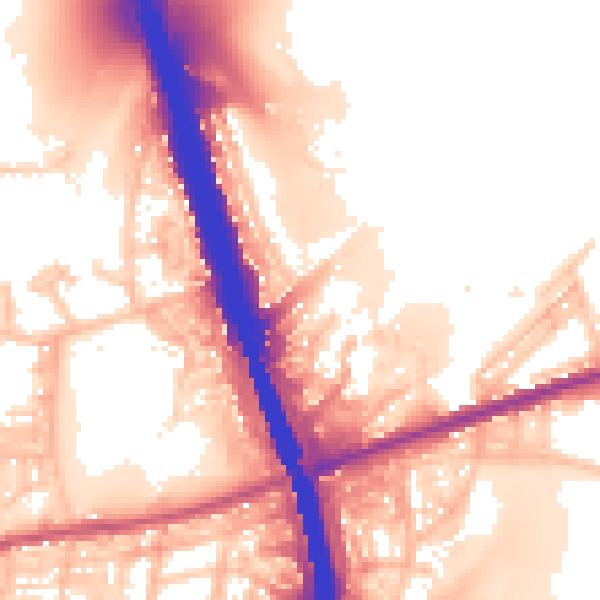Daytime road noise heatmap for BL9 6JU