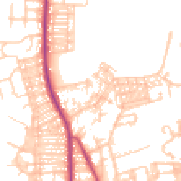 Daytime road noise heatmap for BL9 6LW