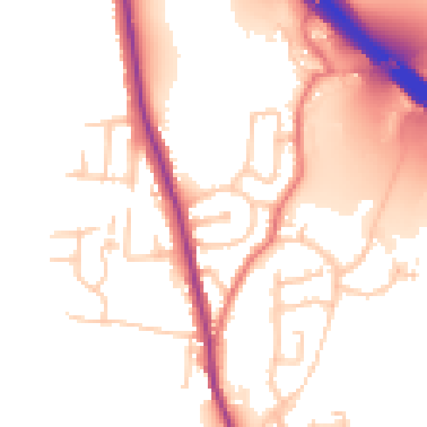 Daytime road noise heatmap for BL9 6RP