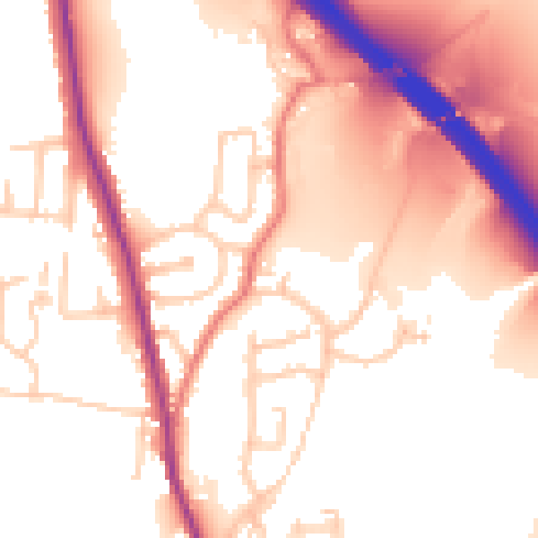 Daytime road noise heatmap for BL9 6RQ