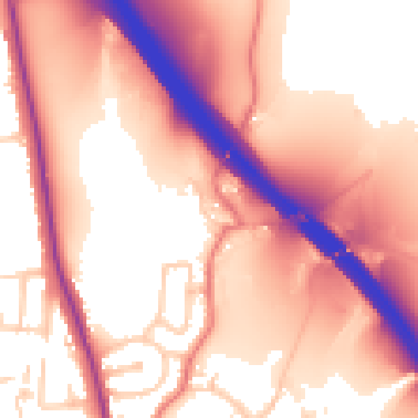 Daytime road noise heatmap for BL9 6RX