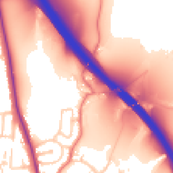 Daytime road noise heatmap for BL9 6RY