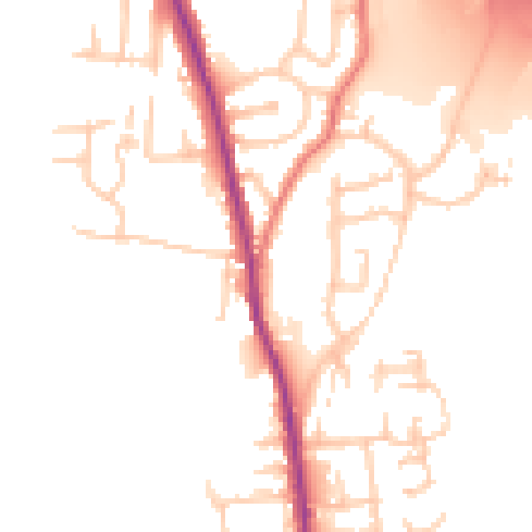 Daytime road noise heatmap for BL9 6SH
