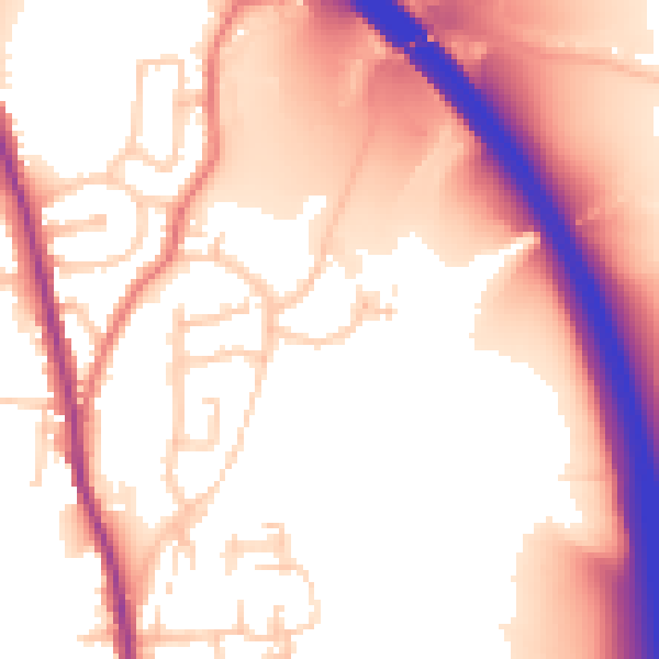 Daytime road noise heatmap for BL9 6SN