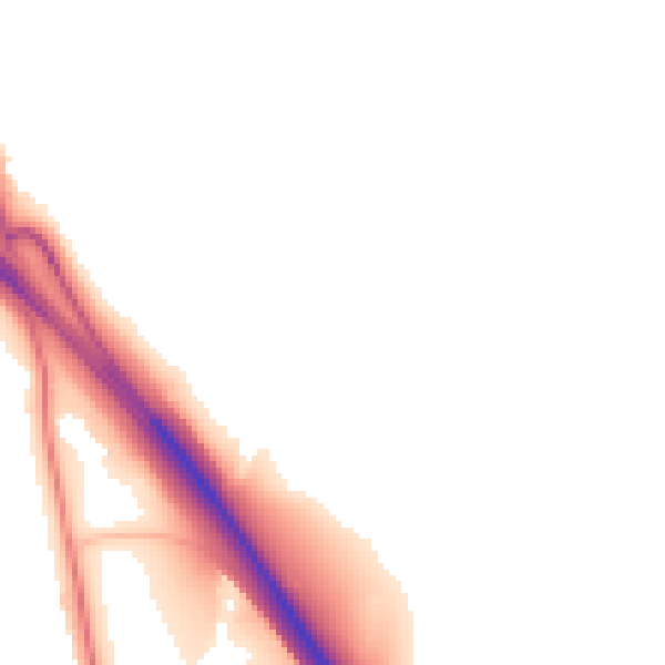 Night-time road noise heatmap for BL9 6SR