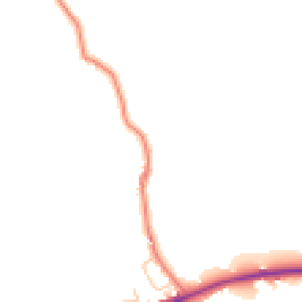 Daytime road noise heatmap for BL9 6TY