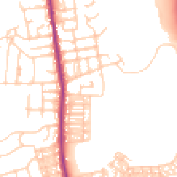 Daytime road noise heatmap for BL9 6WF