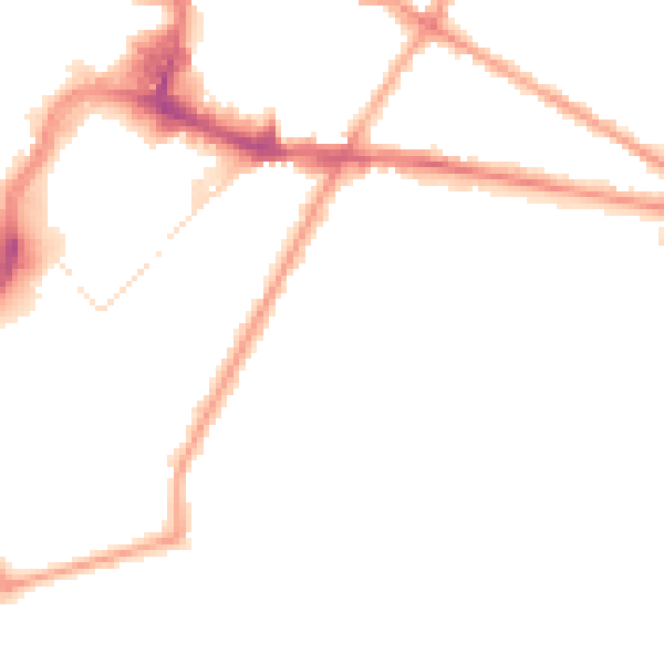 Night-time road noise heatmap for BL9 7EP
