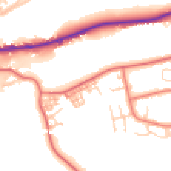 Daytime road noise heatmap for BL9 7JB