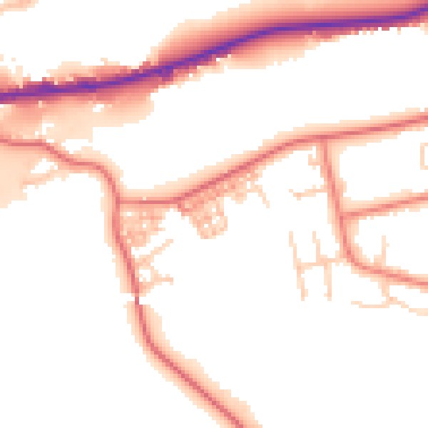 Daytime road noise heatmap for BL9 7JF