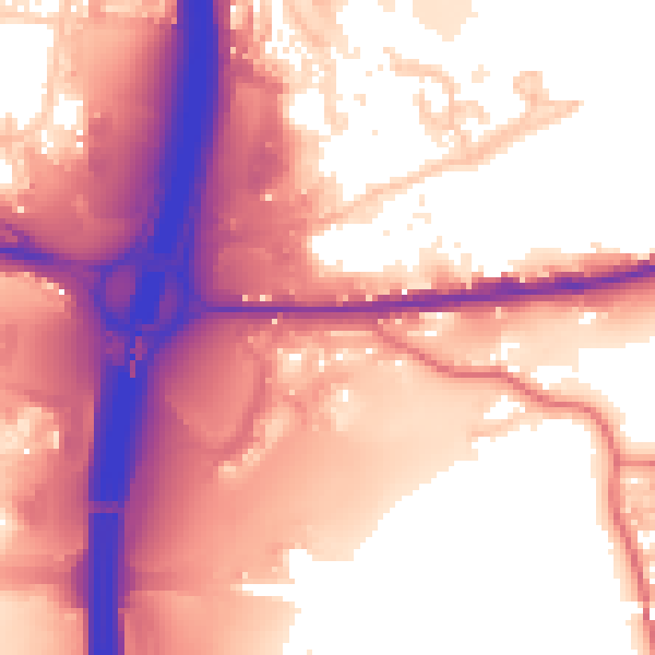 Daytime road noise heatmap for BL9 7JX