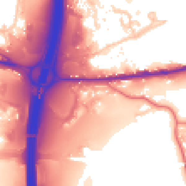Daytime road noise heatmap for BL9 7LB