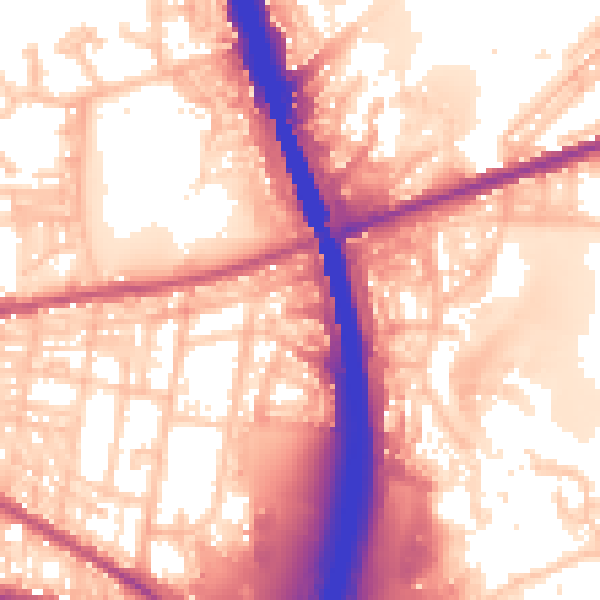 Daytime road noise heatmap for BL9 7LY