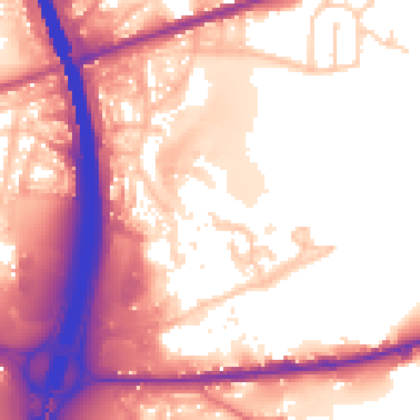 Daytime road noise heatmap for BL9 7PG