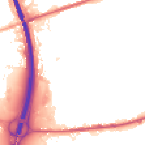 Night-time road noise heatmap for BL9 7PG