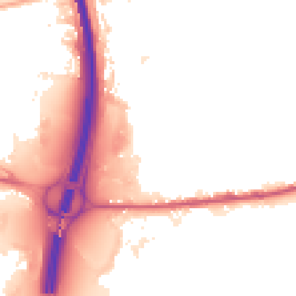 Night-time road noise heatmap for BL9 7PR