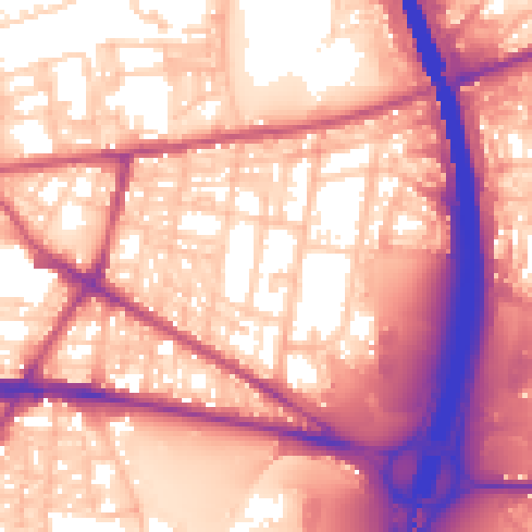 Daytime road noise heatmap for BL9 7QW