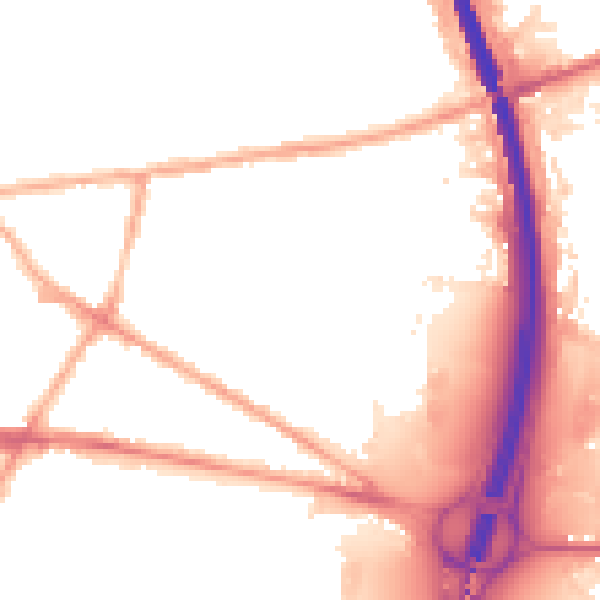 Night-time road noise heatmap for BL9 7QW