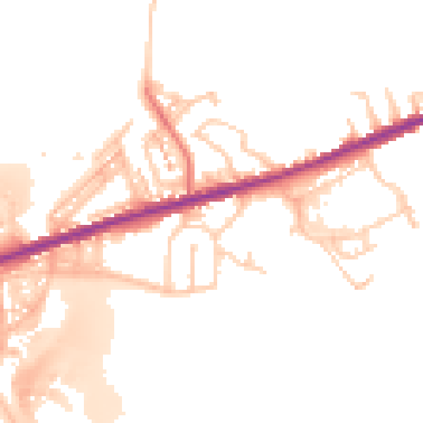 Daytime road noise heatmap for BL9 7SN