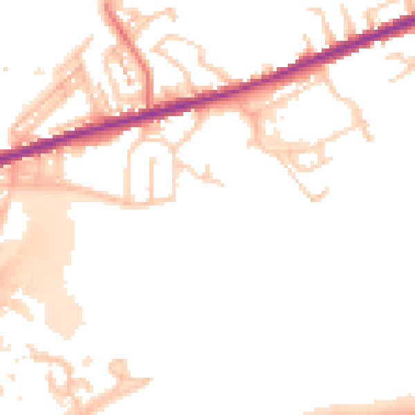 Daytime road noise heatmap for BL9 7SS