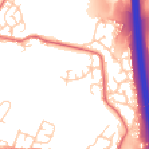 Daytime road noise heatmap for BL9 8AG