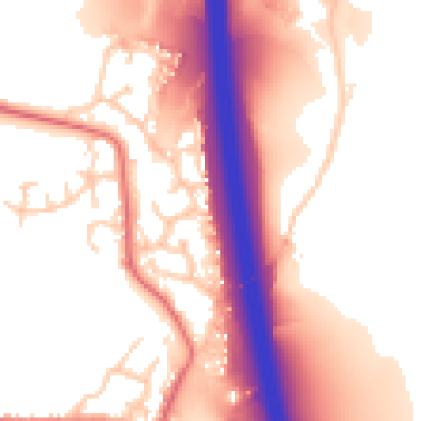 Daytime road noise heatmap for BL9 8DE