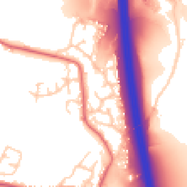 Daytime road noise heatmap for BL9 8DF