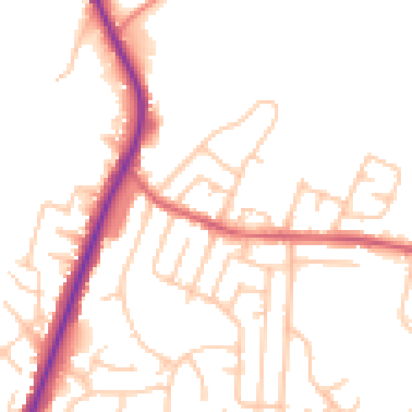 Daytime road noise heatmap for BL9 8EA