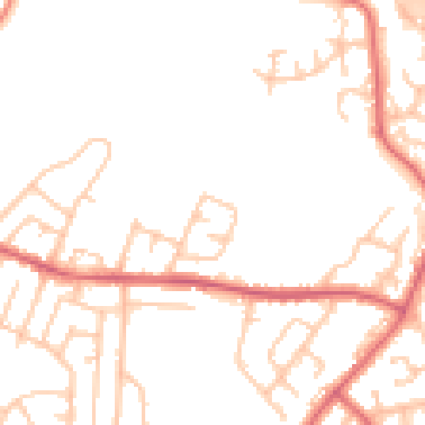 Daytime road noise heatmap for BL9 8EW