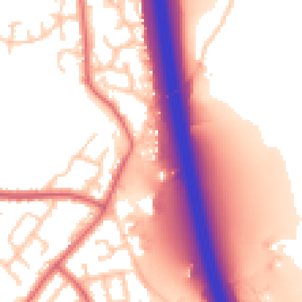 Daytime road noise heatmap for BL9 8JQ