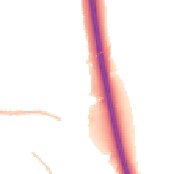 Night-time road noise heatmap for BL9 8JQ