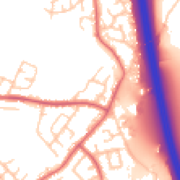 Daytime road noise heatmap for BL9 8JX