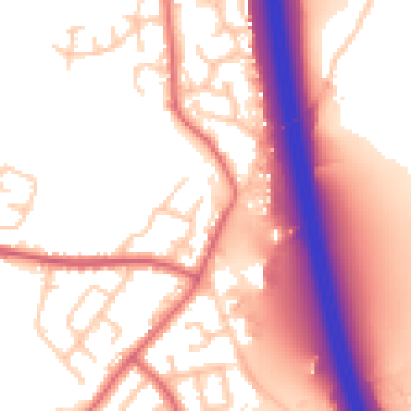 Daytime road noise heatmap for BL9 8JZ