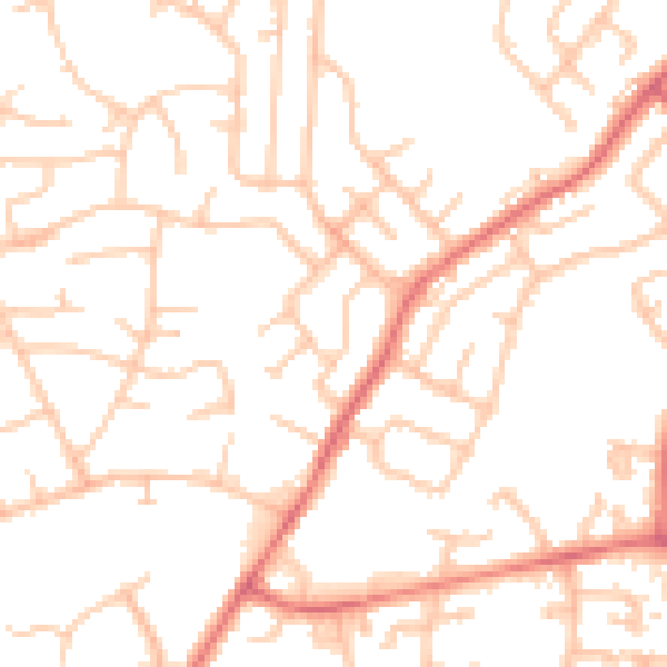 Daytime road noise heatmap for BL9 8ND