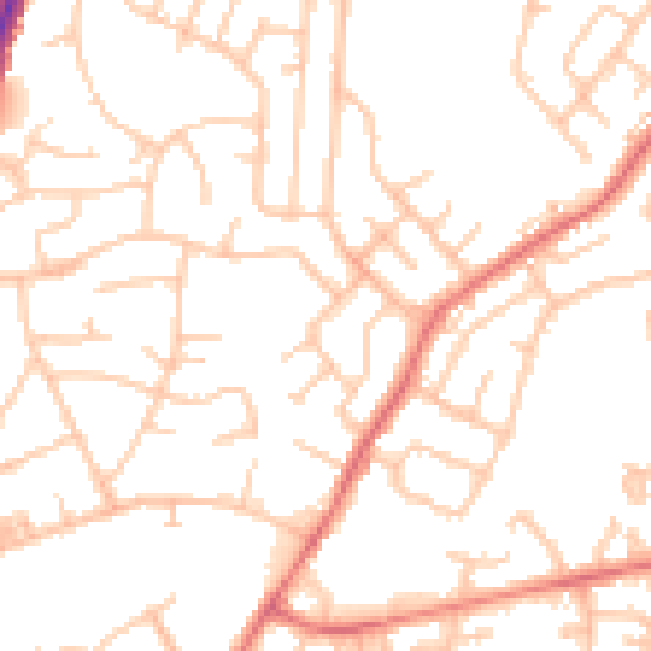 Daytime road noise heatmap for BL9 8NH