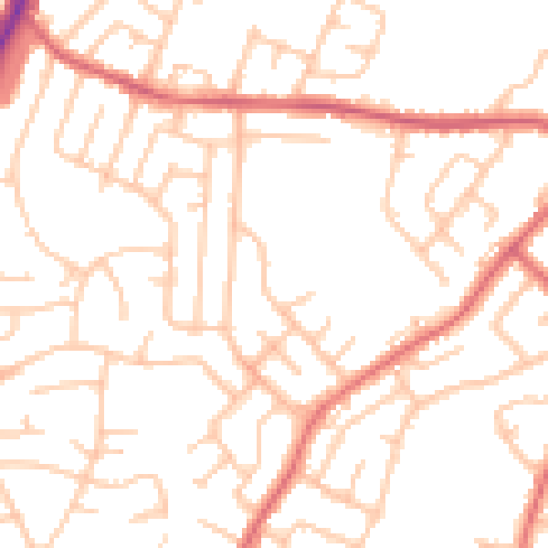 Daytime road noise heatmap for BL9 8NL