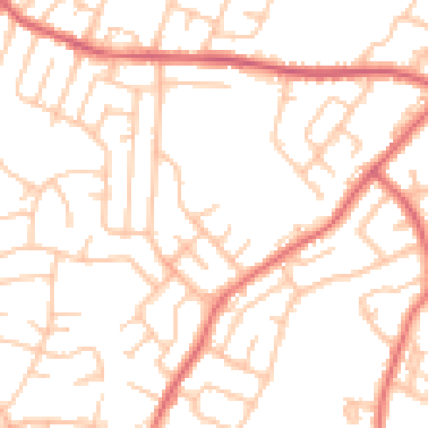 Daytime road noise heatmap for BL9 8NP