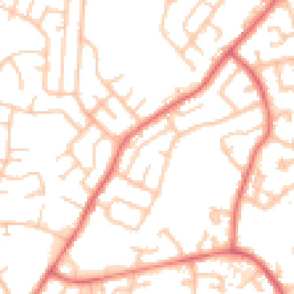 Daytime road noise heatmap for BL9 8PF
