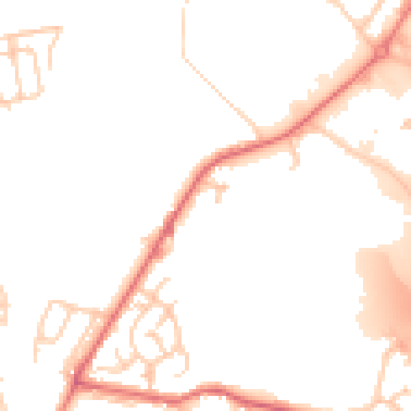 Daytime road noise heatmap for BL9 8QF