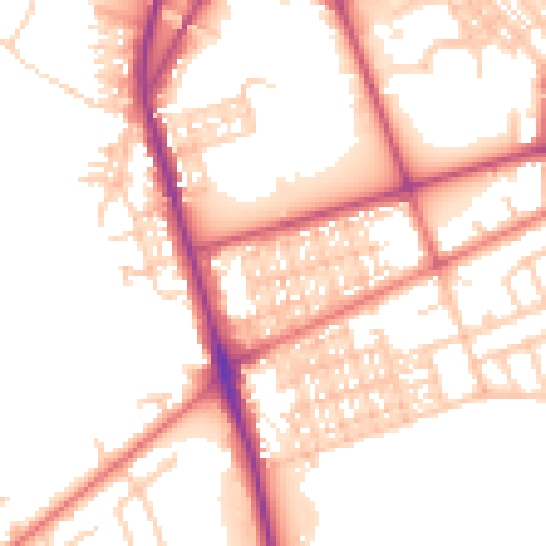 Daytime road noise heatmap for BL9 9BP