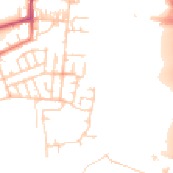 Daytime road noise heatmap for BL9 9GD