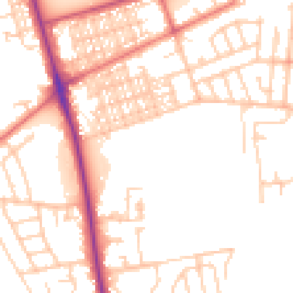 Daytime road noise heatmap for BL9 9HD