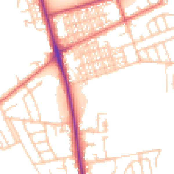 Daytime road noise heatmap for BL9 9HQ