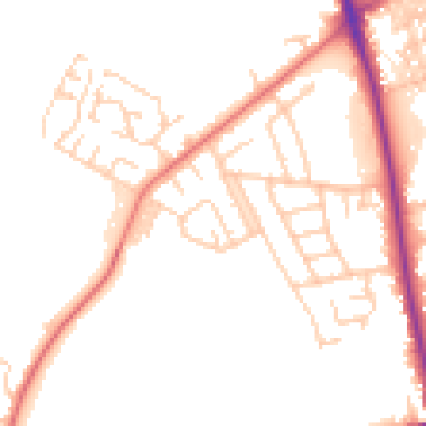 Daytime road noise heatmap for BL9 9LS