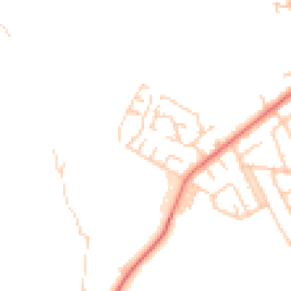 Daytime road noise heatmap for BL9 9NA
