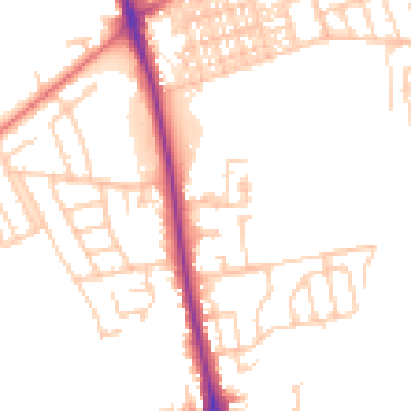 Daytime road noise heatmap for BL9 9QT