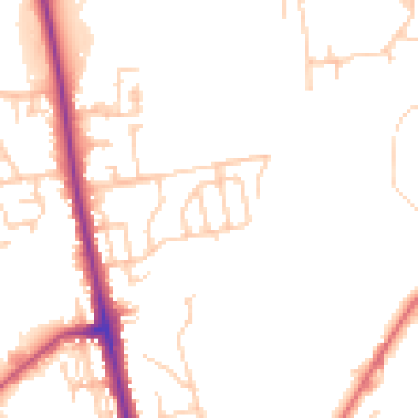Daytime road noise heatmap for BL9 9RH