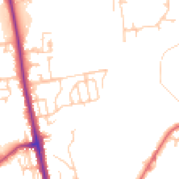 Daytime road noise heatmap for BL9 9RJ