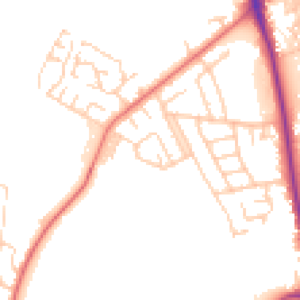 Daytime road noise heatmap for BL9 9SJ